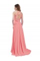 Online Draped A-Line Chiffon Bridesmaid Dress with Halter Keyhole Neckline