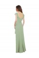 Online Draped Sweetheart Chiffon Bridesmaid Dress with Ruffled Cap Sleeves