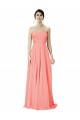 Online Strapless Chiffon Bridesmaid Dress with Ruched Sweetheart Neckline