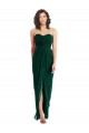 Online Twist Front Draped Chiffon Bridesmaid Dress with Slit