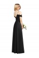 Online Cold-Shoulder V-Back Chiffon Maxi Bridesmaid Dress