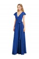 Online Flutter Sleeves Faux Wrap Chiffon Bridesmaid Dress