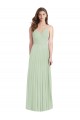 Online Ruffled Strap Cutout Wrap Maxi Chiffon Bridesmaid Dress