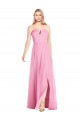 Online Strapless Notch Chiffon Maxi Bridesmaid Dress