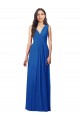 Online Draped V-Neck Shirred Chiffon Maxi Bridesmaid Dress