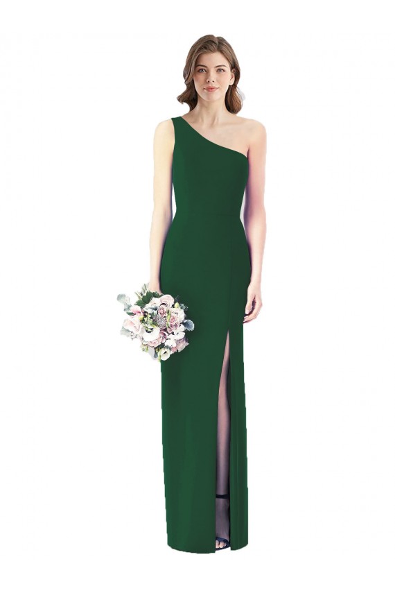 Online One Shoulder Chiffon Trumpet Bridesmaid Dress