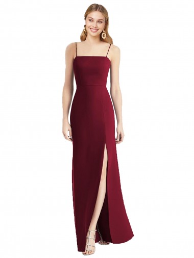 Online Tie-Back Cutout Trumpet Chiffon Bridesmaid Dress with Front Slit