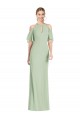 Online Ruffle Cold-Shoulder Mermaid Chiffon Maxi Bridesmaid Dress