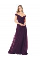 Online Classic Off the Shoulder Draped Chiffon Bridesmaid Dress