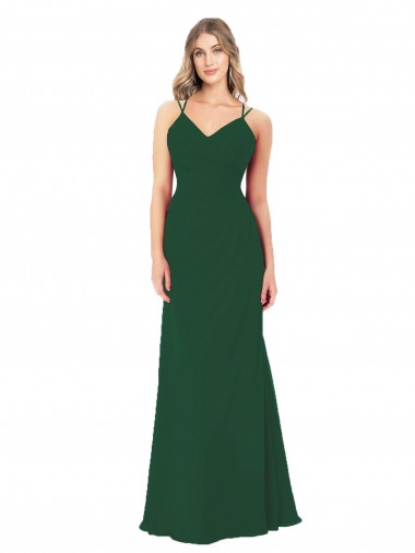 Online Criss Cross Strappy Chiffon Bridesmaid Dress