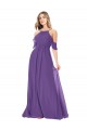 Online Cold Shoulder Flutter Sleeves Chiffon Bridesmaid Dress