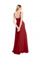 Online Sweetheart Neckline Long Chiffon Bridesmaid Dress with Side Slit and Wide Straps