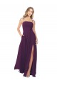 Online Chiffon Bridesmaid Dress with Front Slit and Keyhole Back