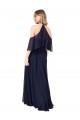 Online Halter Neck Cold Shoulder Flutter Sleeves Bridesmaid Dress