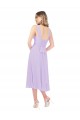 Online Draped Midi Length Chiffon Bridesmaid Dress with Ruched Bodice