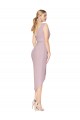 Online High Low One Shoulder Ruffles V-Neck Chiffon Wrap Bridesmaid Dress
