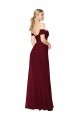 Online Shirred Sweetheat Neckline Off the Shoulder Long Chiffon Bridesmaid Dress