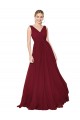Online Draped A-Line V-Neck Floor Length Chiffon Bridesmaid Dress