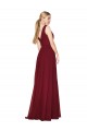 Online Draped A-Line V-Neck Floor Length Chiffon Bridesmaid Dress