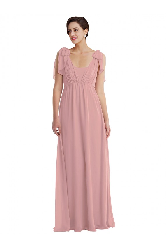 Online Empire Waist Long Halter Maxi Bridesmaid Dress