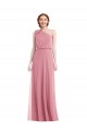 Online One Shoulder Bow Blouson Bodice Maxi Bridesmaid Dress