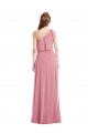 Online One Shoulder Bow Blouson Bodice Maxi Bridesmaid Dress