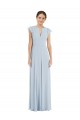 Online Flutter Sleeve V Keyhole Chiffon Maxi Bridesmaid Dress
