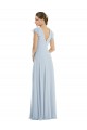 Online Flutter Sleeve V Keyhole Chiffon Maxi Bridesmaid Dress