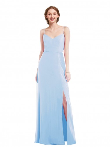 Online Tie Back Cutout Maxi Bridesmaid Dress with Front Slit
