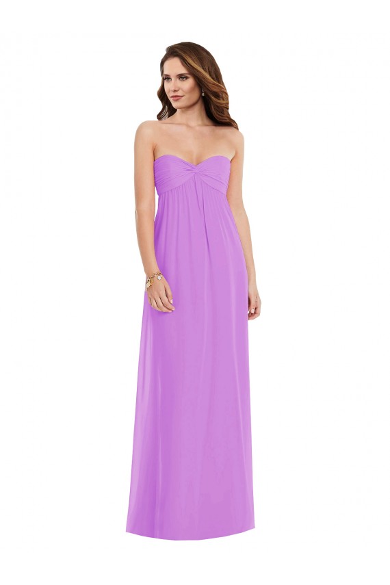Online Empire Waist Twist Shirred Strapless Bridesmaid Dress