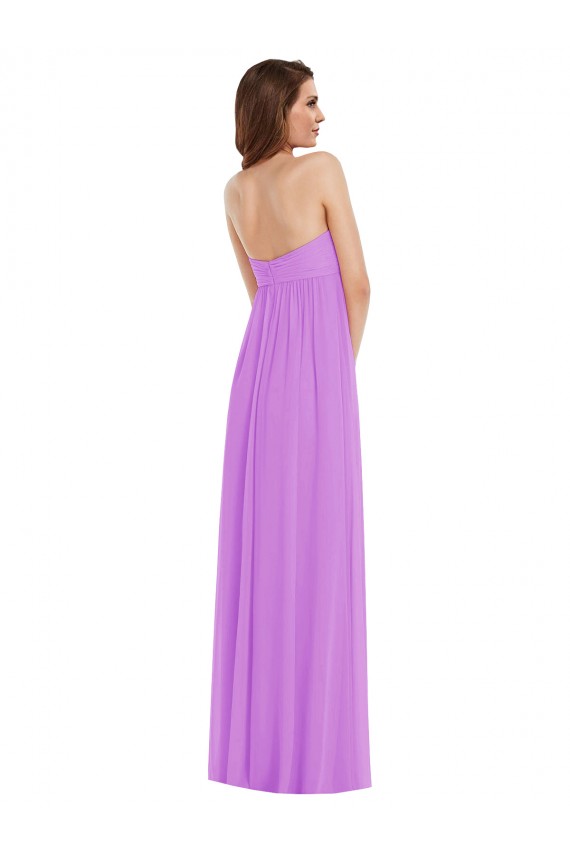 Online Empire Waist Twist Shirred Strapless Bridesmaid Dress