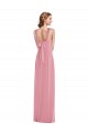 Online Draped Chiffon Grecian Column Bridesmaid Dress with Front Slit