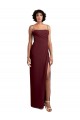Online Sleek Straight Neckline Chiffon Bridesmaid Dress with Spaghetti Straps and High Side Slit