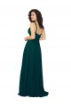 Online Tied Bodice Sweetheart V-Neck Chiffon Bridesmaid Dress