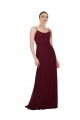 Online Scoop Neck Tied Keyhole Back Chiffon Bridesmaid Dress