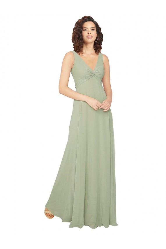 Online Knotted Bodice Chiffon Bridesmaid Dress