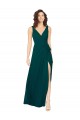 Online V-Neck Chiffon Bridesmaid Dress with Front Skirt Slit