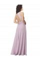 Online High-Halter Chiffon Bridesmaid Dress with Keyhole Cowl Back