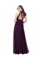 Online Chiffon High-Halter Bridesmaids Dress with Keyhole Back