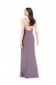 Online Simple Floor-Length Chiffon Bridesmaid Dress with Criss-Cross Back