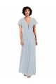 Online Deep V-Neckline Chiffon Bridesmaid Dress with Flutter Sleeves
