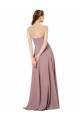 Online Strapless Chiffon Bridesmaid Dress with Notched Neckline