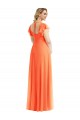 Online Flutter Sleeves Scoop Open Back Chiffon Maxi Bridesmaid Dress