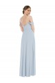 Online Off the Shoulder Basque Neck Maxi Bridesmaid Dress with Flounce Sleeves