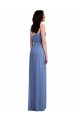 Online Slim Spaghetti Straps Chiffon Bridesmaid Dress with Front Slit