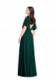 Online Backless Floor Length Split Sleeves Maxi Bridesmaid Dress