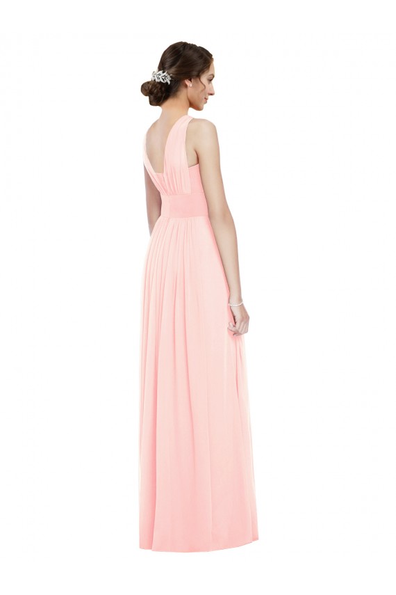 Online V-Neck Full Length Chiffon Bridesmaid Dress