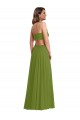Online Ruffled Chiffon Cutout Maxi Bridesmaid Dress
