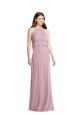 Online Bias Ruffle Empire Waist Halter Maxi Bridesmaid Dress