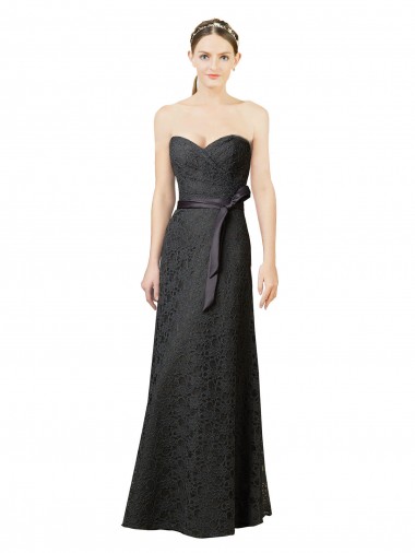 Online Strapless Lace Bridesmaid Dress with Sweetheart Neckline